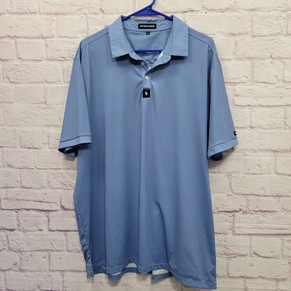 BYRDGANG Blue Golf Polo Shirt XL Performance Sporty Activewear Casual Athletic